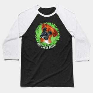 One Lucky Boxer Funny St. Patrick Dog Baseball T-Shirt